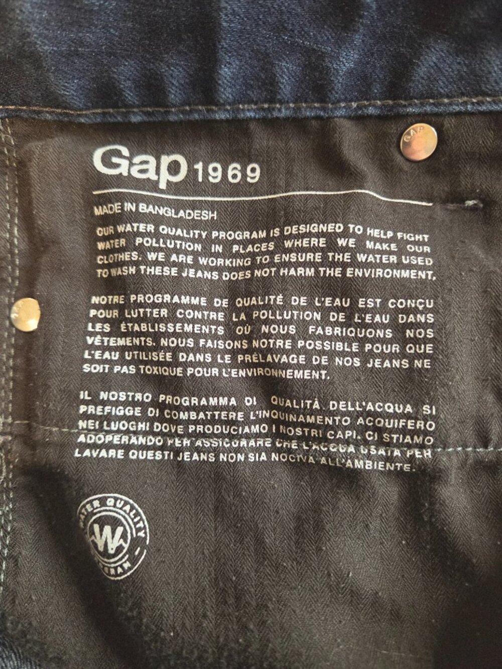 GAP 1969 Real Straight Jeans Dark Wash Distressed Stretch Jeans Size 30 Short - Picture 7 of 12